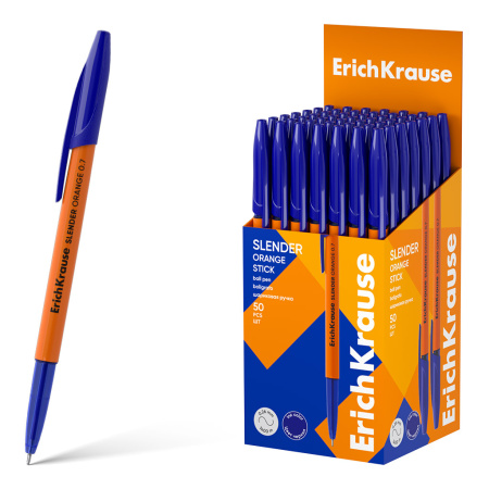 Ручка шарик. EK Slender Stick Orange синяя 0,7мм