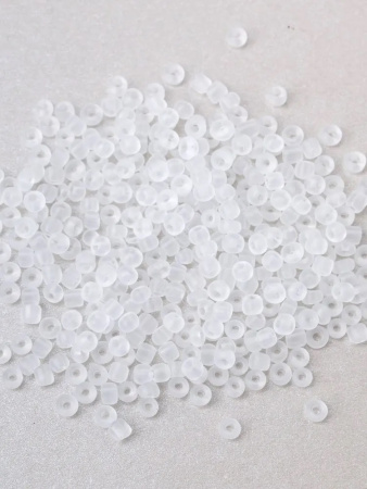 Бисер белый 3мм 10гр круглый матовый прозрачный (0001М-0016М)