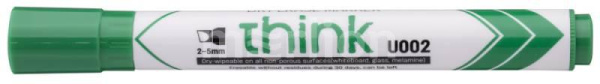 Маркер д/доски Think зеленый 2,0-5,0мм скошенный
