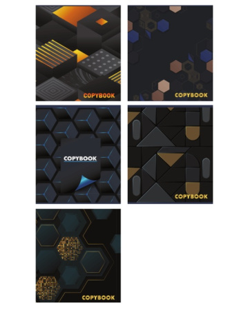 Тетрадь 48л Офис черно-серый