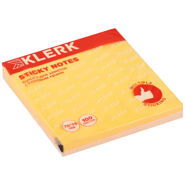 Стикер 76x76мм neon Оранжевый 100л