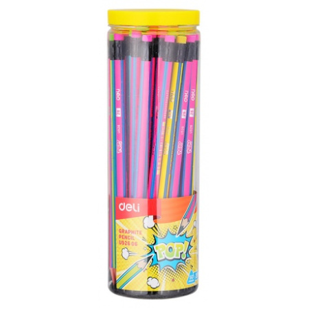 Карандаш ч/гр с/л  трехгран. Pop 2В тубус АКЦИЯ