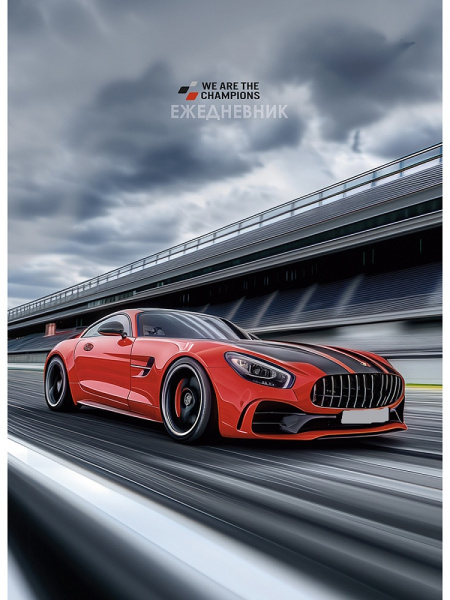 Ежедневник А5 7Бц Красный с чёрным автомобиль, софт-тач, 80л