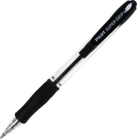 Ручка шарик.авт. Pilot 0,7 Super Grip черная резин.держатель