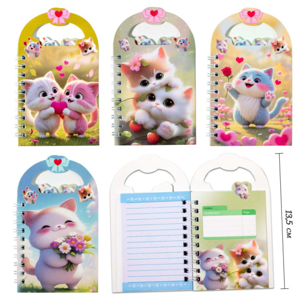 Блокнот/гребень  8*13,5см  48л Кошечки