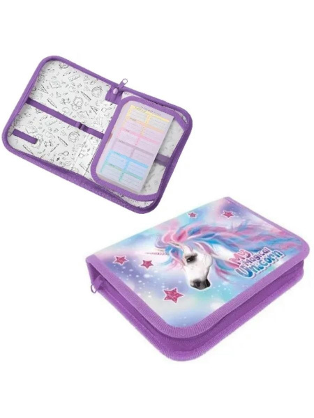 Пенал 1отд. большой/д с планкой Волшебный единорог МАХ АКЦИЯ