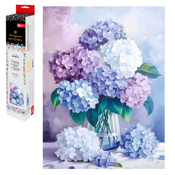 Алмазная мозаика б/подр. 30*40см Букет гортензий