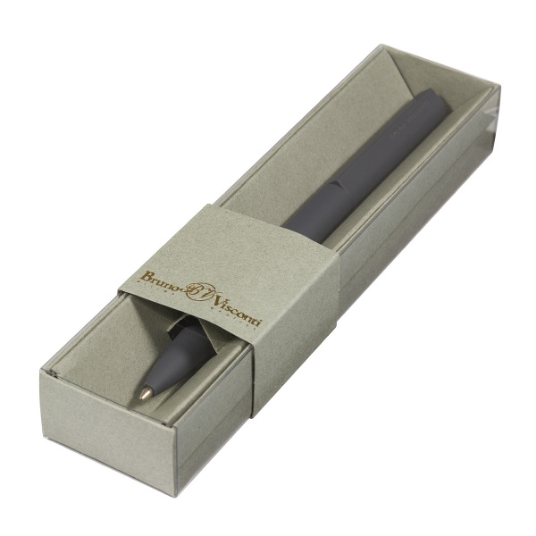 Ручка в футляре поворот.механ. Torino, серый корп, 1,0мм, синяя