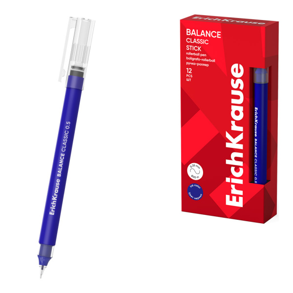 Ручка-роллер EK Balance Stick Classic, синий 0,5мм