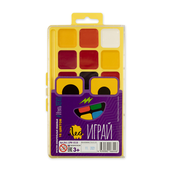 Краски акв. Играй 18цв.  б/к