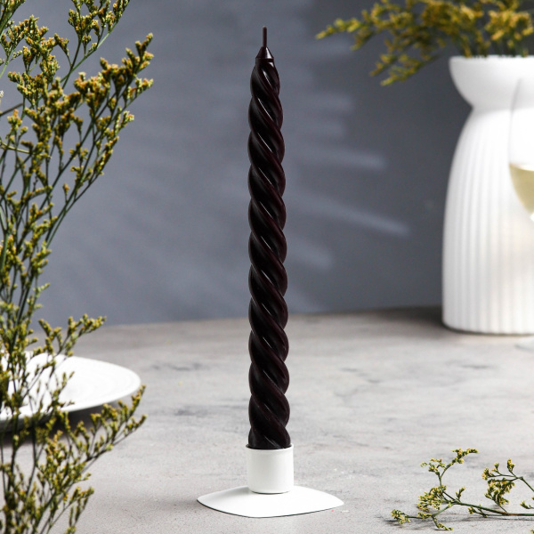 Свечи витые чёрная 25см