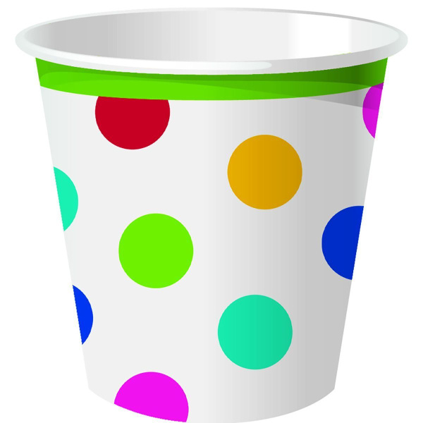 Стаканы бумажные Горошек мульти 6шт 250мл