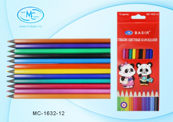 Карандаши .пластиковые 12цв Панда, Зебра