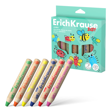 Карандаши Jumbo ЕК Baby 6цв 3 в 1 + точилка