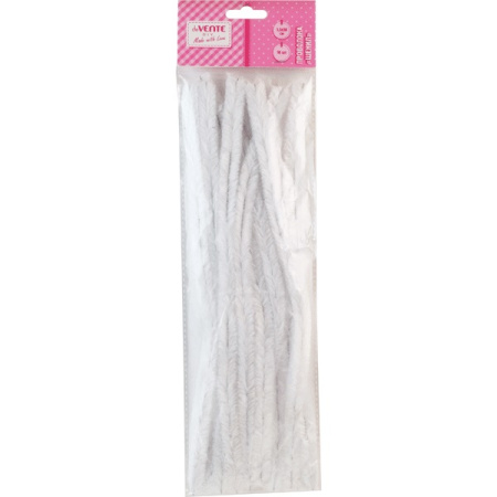 Пушистая проволока 30см Белая 10шт, 1,5см