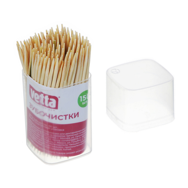 Зубочистки в пл. бан. 150шт. Vetta, бамбук