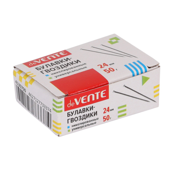 Булавки-гвоздики 24мм 50 г в карт. коробке