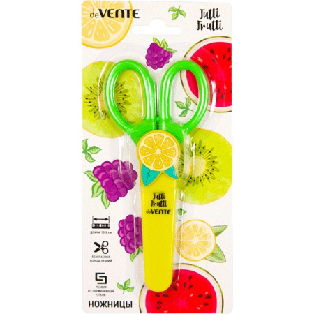 Ножницы  детск. 135мм Tutti-Frutti. Lemon, защитный футляр$