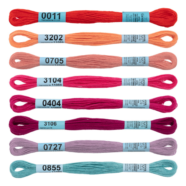 Нитки для вышивания Мулине 8цв*8м Flower