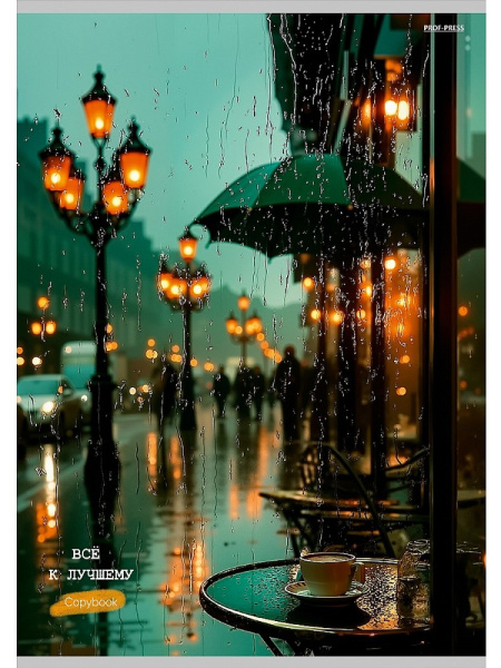 Тетрадь А4  48л Дождь на городской улице