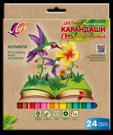 Карандаши .пластиковые 24цв. Zoo