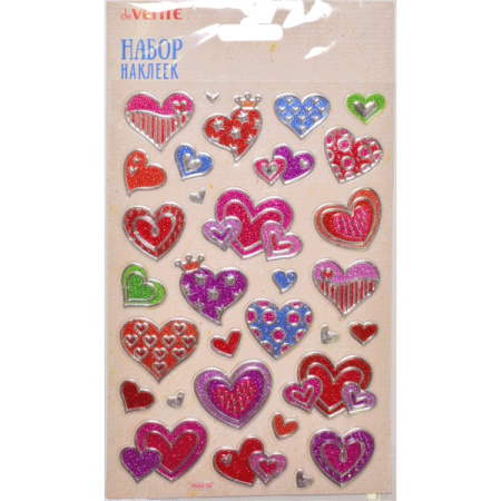 Наклейки объемные Hearts 14*21см