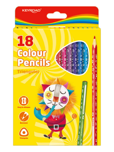 Карандаши .Трехгранные 18цв