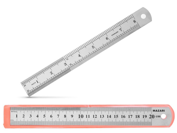 Линейка металл  20см в чехле