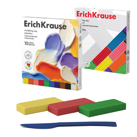 Пластилин классический ErichKrause 10 цветов, 160 г (в коробке 10 шт)