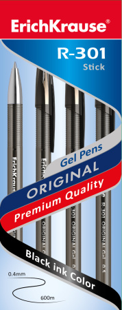 Ручка гель R-301 ЕК Original Gel черная 0,5мм