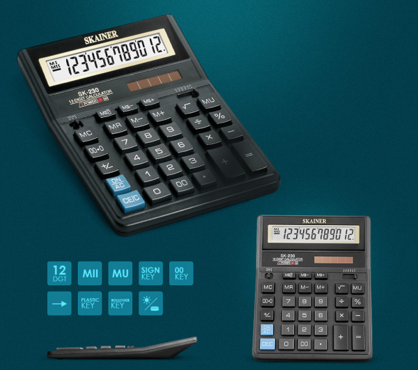 Калькулятор бух. 12разр. дв.пит., 2 памяти (888)^