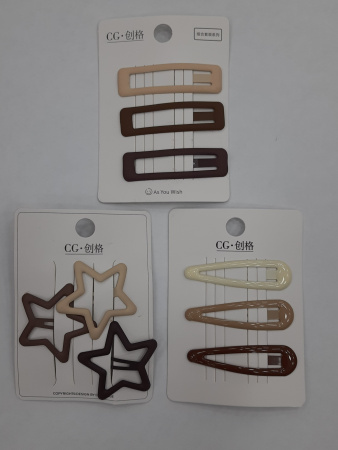 Зажимы д/волос (хлопушки), 3шт