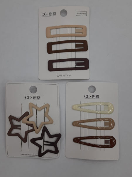 Зажимы д/волос (хлопушки), 3шт