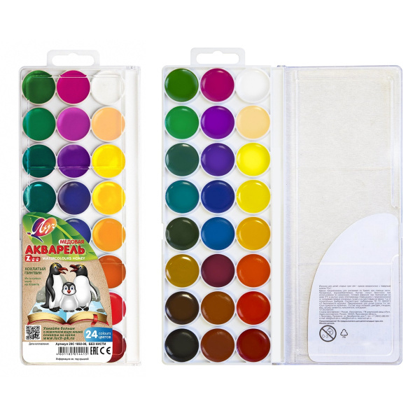 Краски акв. Zoo 24цв. б/к пластик.уп