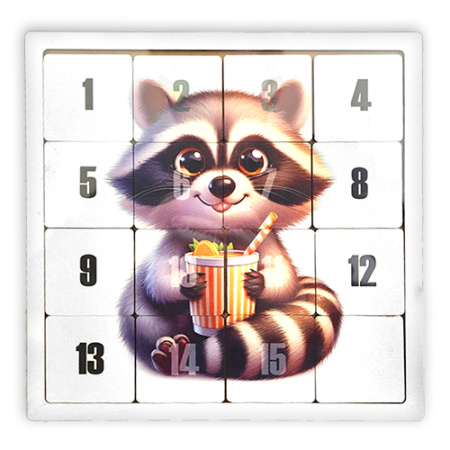 Игра головоломка Пятнашки Енотик