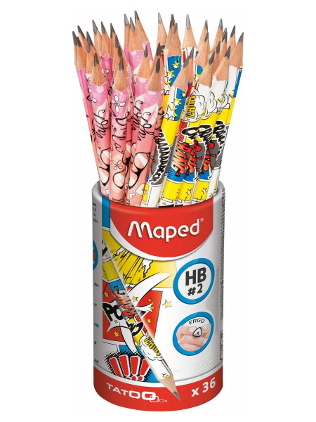 Карандаш ч/гр с/л  трехгран. Tatoo Teens,  HB+ ПОДАРОК