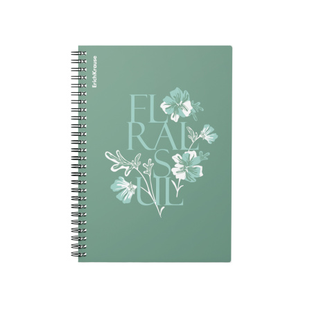 Тетрадь А5 гребень пласт.обл. 80л ЕК Floral Soul