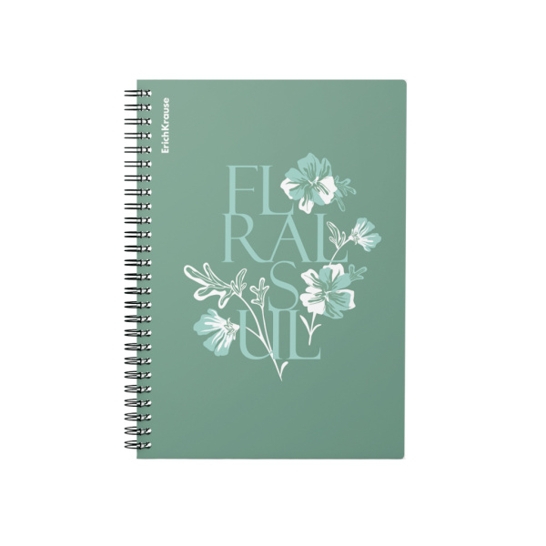Тетрадь А5 гребень пласт.обл. 80л Floral Soul