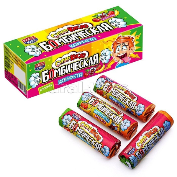 Сахарная конфета "Бомбическая" ассорти 15г*30шт*16 блоков