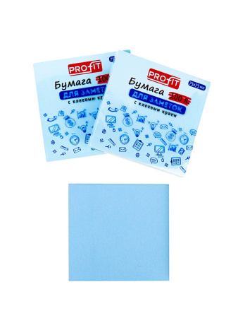 Стикер 75х75мм голубой 100л