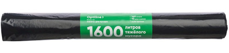 Мешки д/мусора 160л 10шт/рулоне 50мкм Optiline черные
