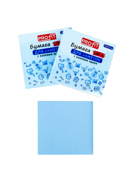 Стикер 75х75мм голубой 100л