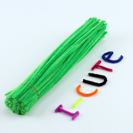 Пушистая проволока 30см/25шт Зеленый неон
