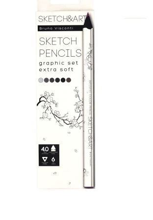 Карандаши Скетч Sketch&Art 6цв Графика, утолщен. 4мм