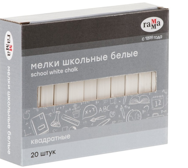 Мел белый  20шт/уп,  мягкий