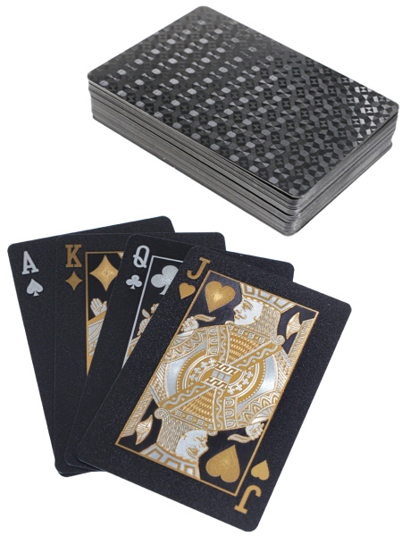 Карты игральные 54шт Классический стиль черные, пластик.