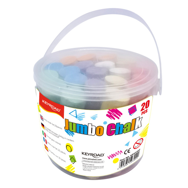 Мел цв. набор 20шт Jumbo в ведёрке