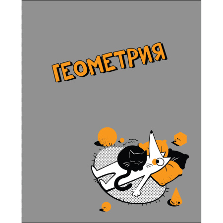 Тетрадь темат. 48л Пёс и кот Геометрия
