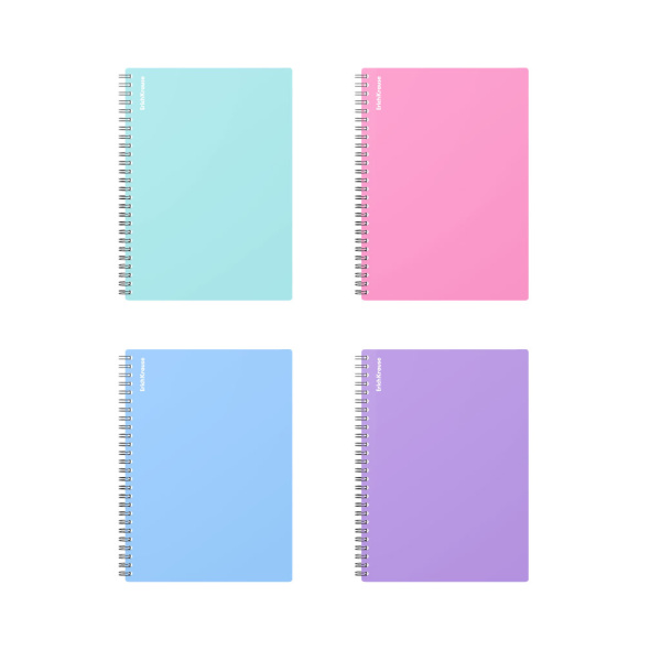 Тетрадь гребень  80л Pastel пластик.обложка ассорти