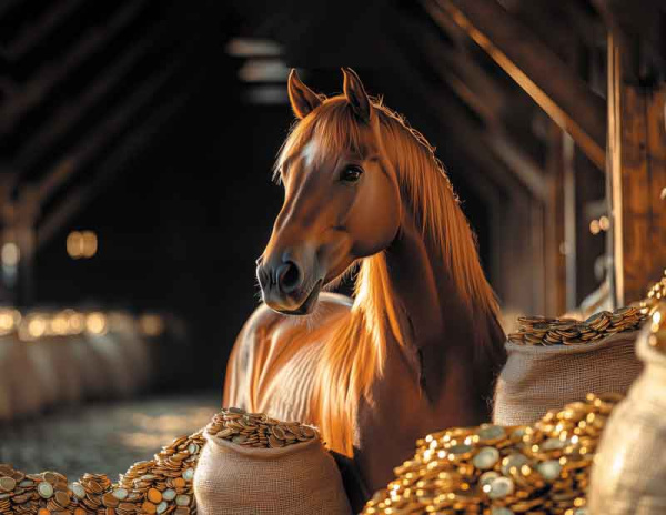 Календарь квартальный 3гр/3бл 2026г Богатая лошадь, металл+объём